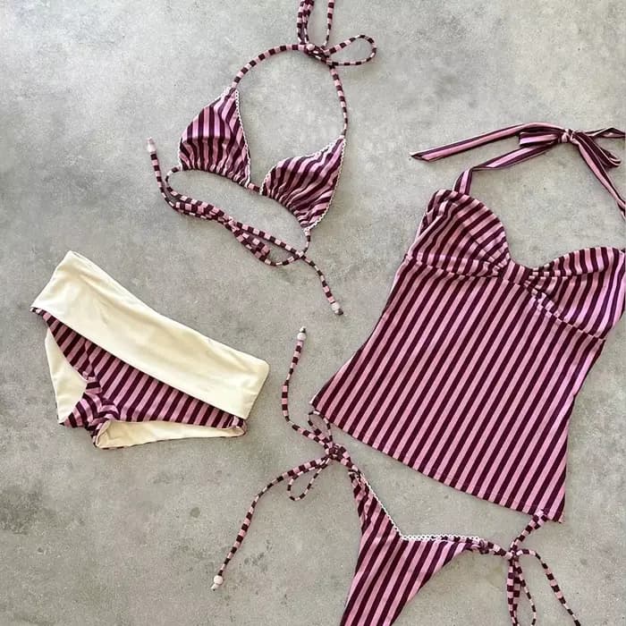 2026 Sexy Micro Bikini à Bretelles pour Femme, Maillot de Bain Bandeau, Tenue de Plage
