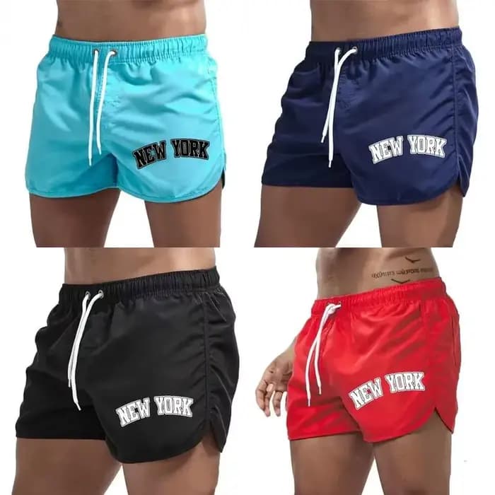 Shorts de bain pour hommes, pour la plage, la salle de sport et les activités de surf, séchage rapide, ventilés, décontractés, avec cordon de serrage à la taille