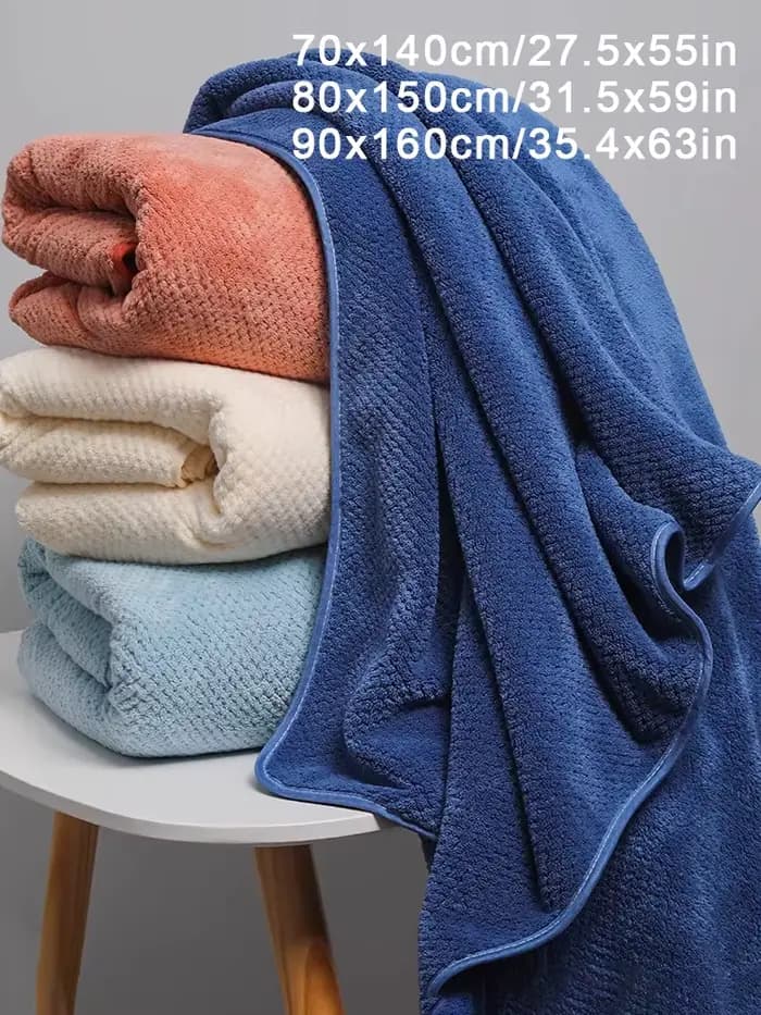 Grande serviette de bain épaissie en molleton de corail doux adulte
