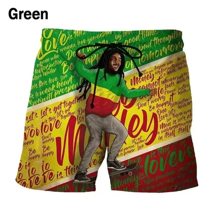Short de bain à motif Rock Singer Bob Marley Reggae Rasta, imprimé en 3D, pour l'extérieur, pour hommes et femmes, maillot de bain pour enfants, pantalon Y2k