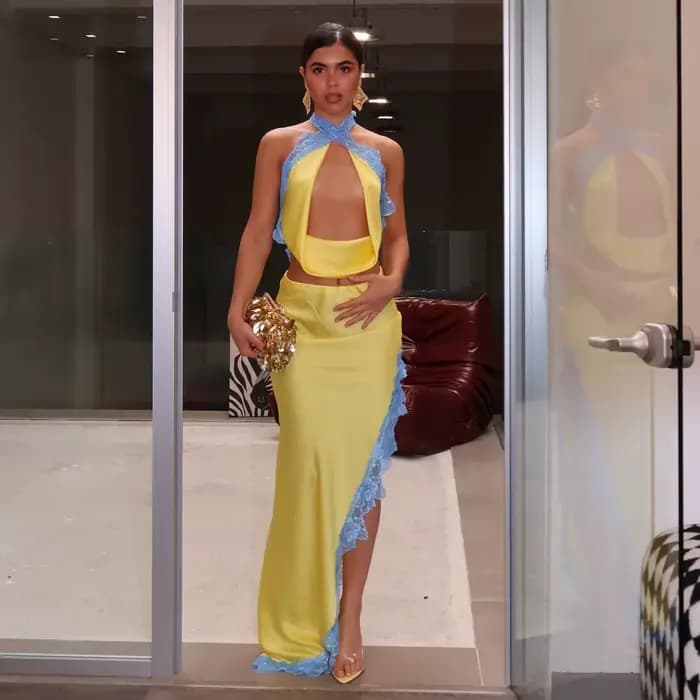 Ensemble bikini 3 pièces en dentelle sexy pour femme