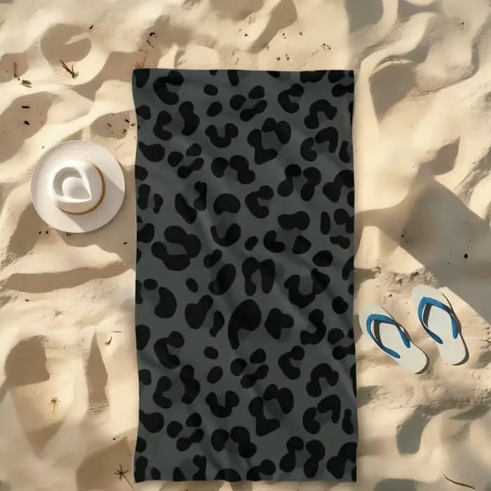 1 serviette de plage léopard noir et blanc, ultra-douce, séchage rapide, style chic, idéale pour la natation, les voyages, les loisirs, la plage, la piscine, l'été et les activités de plein air