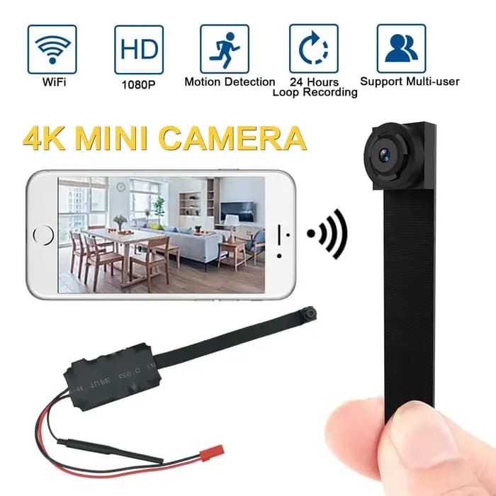 Mini caméra portable sans fil, détection de mouvement, révélateur de mouvement, diffusion en direct, télécommande, P2P, Wi-Fi, HD, 4K, 1080P