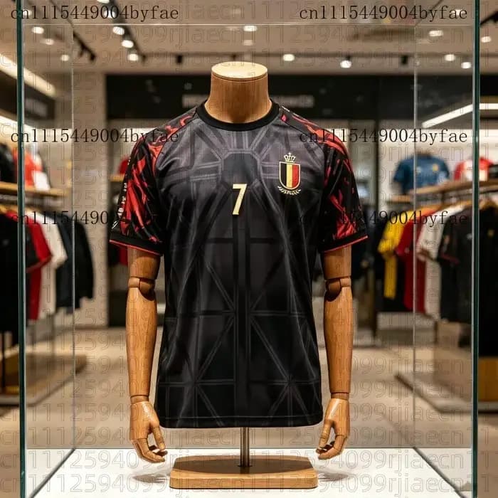 Maillot de l'équipe de Belgique 2026 WC King Kev # 7 Kevin De Bruyne Nouvelle Arrivée T-Shirt Imprimé 3D Football Adulte Unisexe Cyclisme Été