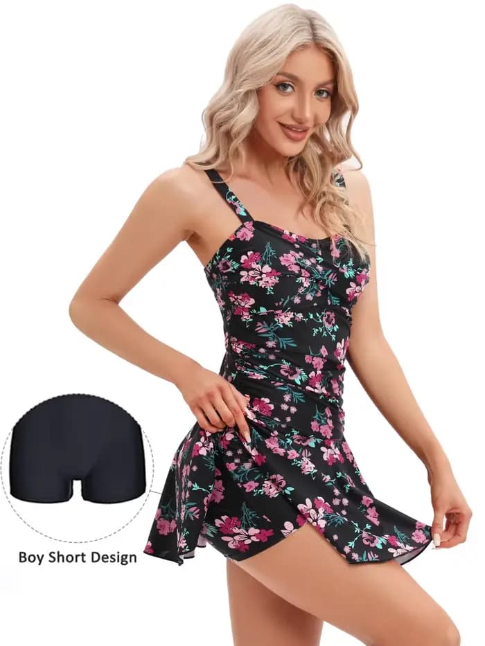Maillot de bain une pièce à imprimé fleuri pour femme