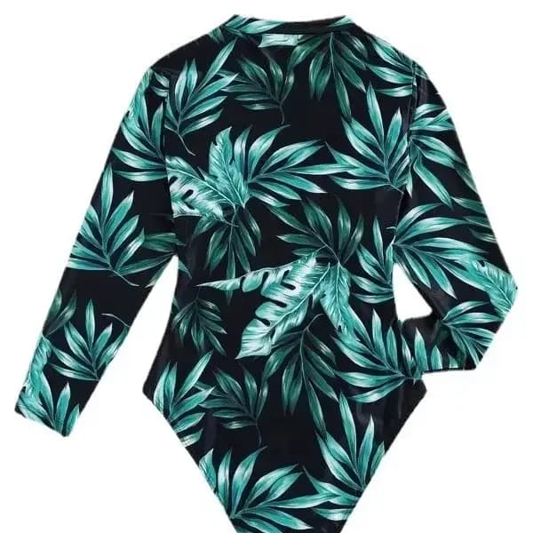 Maillot de bain une pièce à manches longues avec fermeture éclair pour femmes, imprimé tendance, nouvelle arrivée, ensemble de bikini, costume de bain élégant