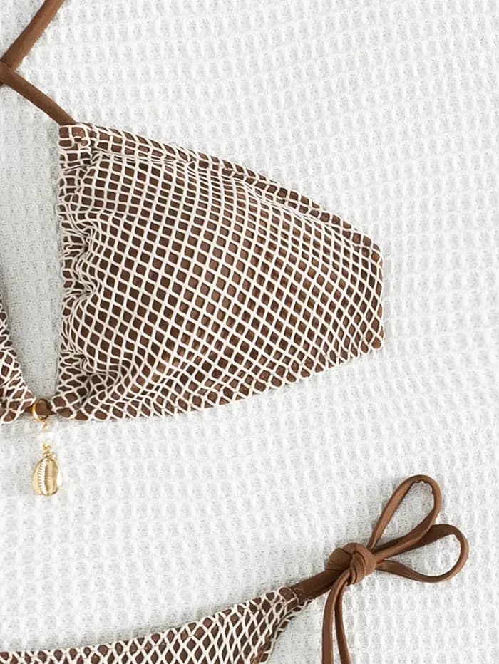 Maillot de bain 2 pièces à lacets pour femmes