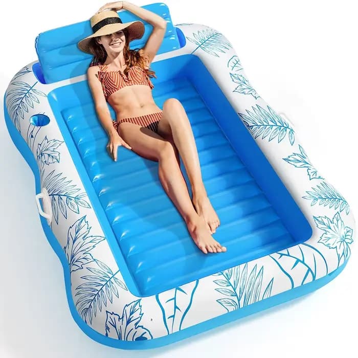 Chaise longue gonflable de piscine de bronzage