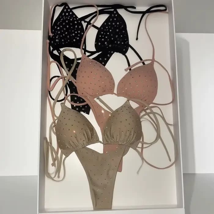Diamant Bikini 2025 Bandeau Biquini femmes Sexy maillot de bain femme Push Up maillots