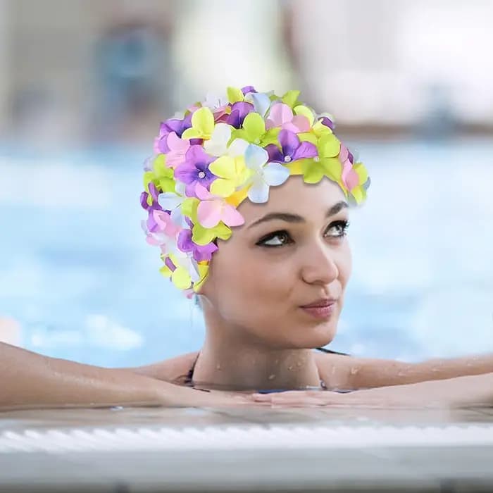 Bonnet de bain 3D à fleurs