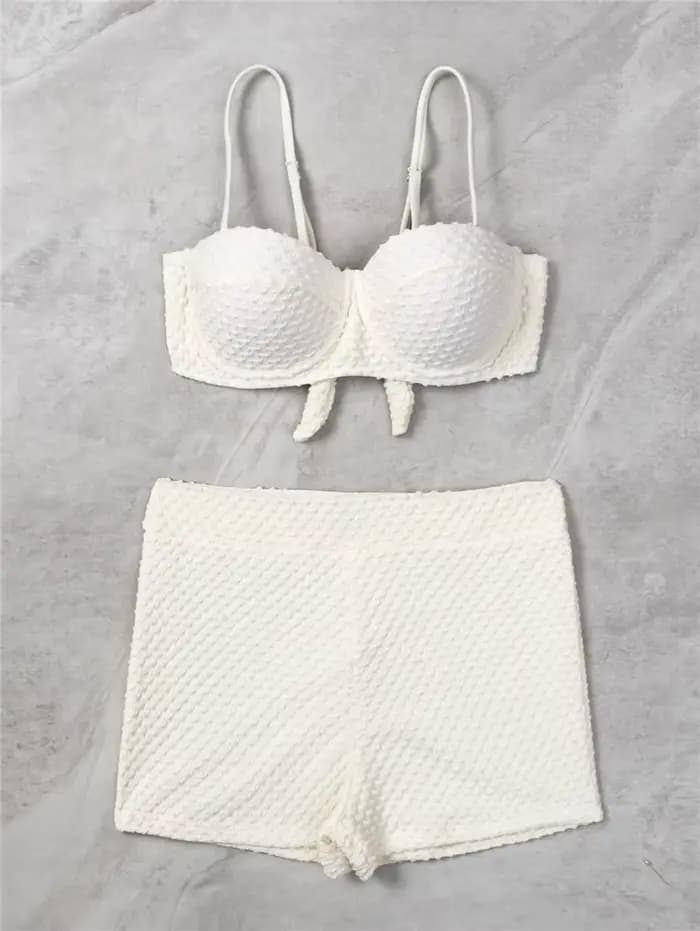 Maillot de bain blanc deux pièces pour femmes