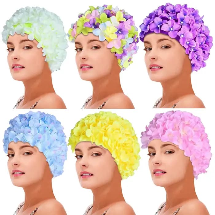 Bonnet de bain 3D à fleurs