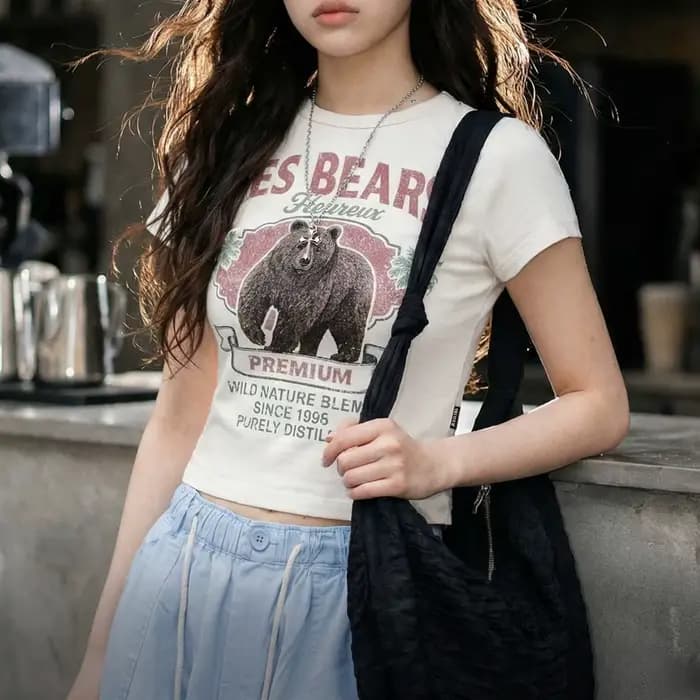 T-shirt court Maden pour femme, coupe ajustée, imprimé rétro magazine, séchage rapide, respirant, manches courtes, décontracté, été, usage quotidien