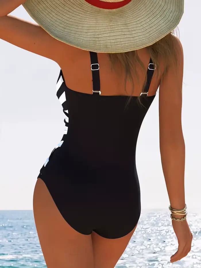 Maillot de bain une pièce rayé pour femme