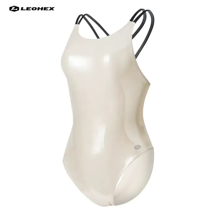 Maillot de bain une pièce LEOHEX en Lycra, style japonais, dos sexy, finition brillante pour la natation, le fitness et les séances photo