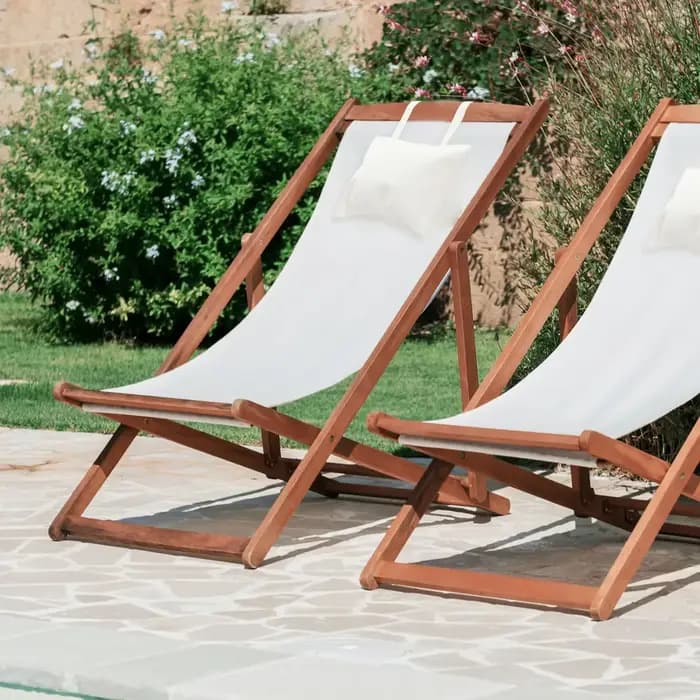 Tissu de remplacement pour chaise de plage pliable, toile de remplacement avec oreiller, tissu Durable et résistant à l'usure pour chaises longues