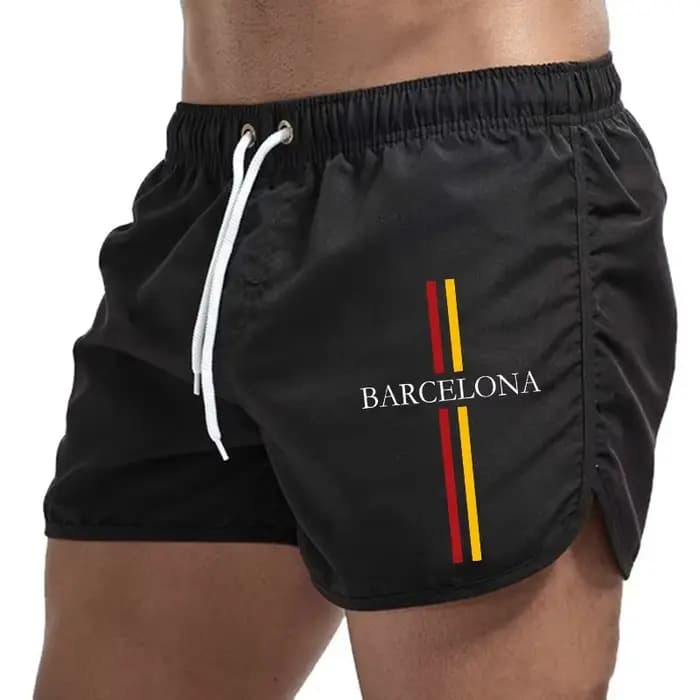 Shorts de plage pour hommes à imprimé Barcelone, de haute qualité, respirants, à séchage rapide, pour le sport quotidien, la remise en forme et le cyclisme