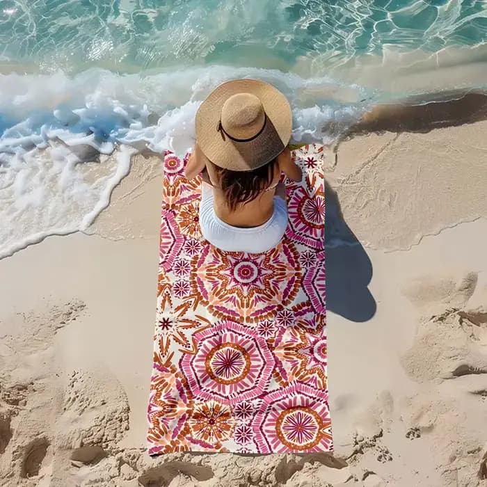 Serviettes de plage à séchage rapide en terre cuite Mandala, ultra légères, super absorbantes, un article indispensable pour l'été