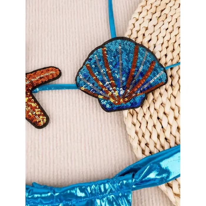 Ensemble de bikini étoile de mer à sequins brillants pour femme