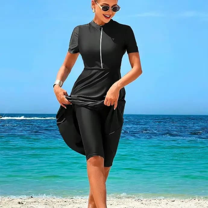 Nouvel ensemble de maillot de bain sexy pour femme, maillot de bain d'été, ensemble bikini à manches courtes, maillot de bain de plage pour femme