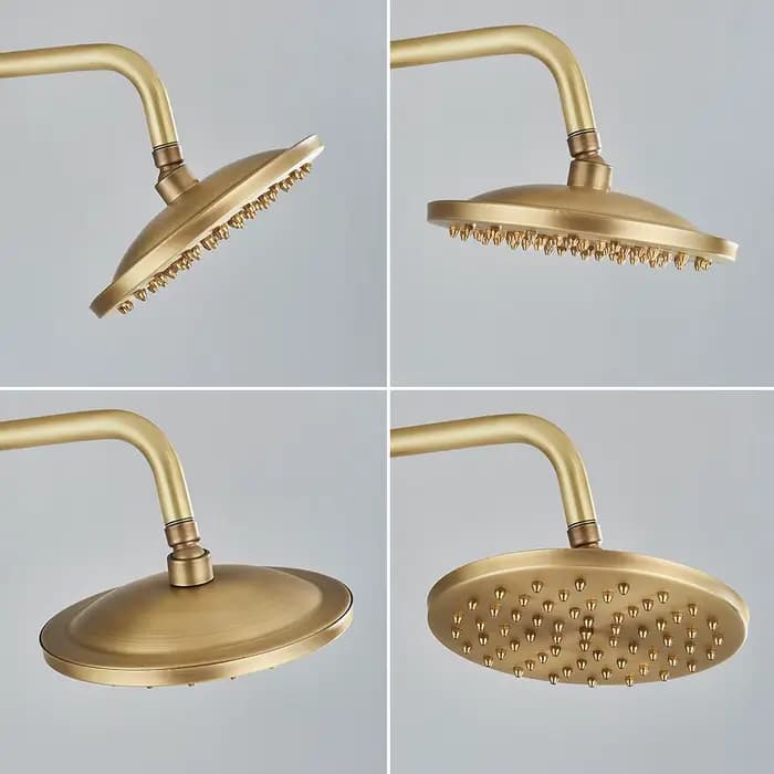 Ensemble de douche et robinetterie de bain en laiton antique, mitigeur de bain et douche, pommeau de douche pluie de 8 pouces, pour baignoire, fixation murale