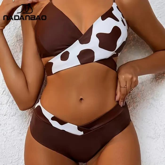 Nadanbao-Bikini de plage sexy à col en V pour femme
