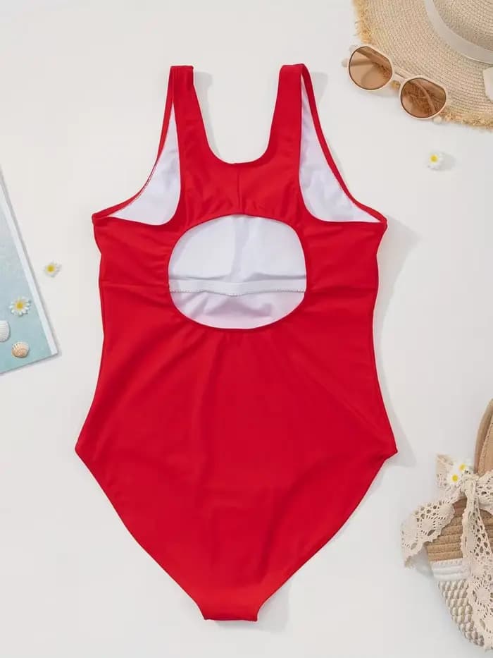Maillot de bain une pièce rouge pour femme