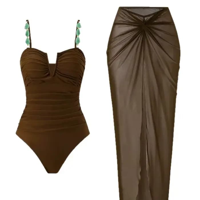 Nouvelle Collection 2026 : Maillot de Bain Une Pièce Amincissant avec Robe de Plage Intégrée pour Femme – Haute