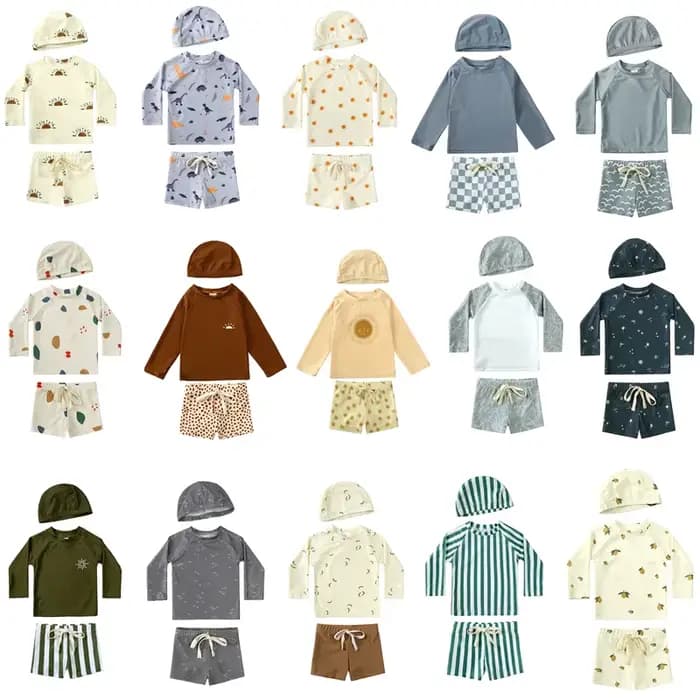 Nouveau Maillot de Bain Enfant 2026 Imprimé Manches Longues Garçon Fille