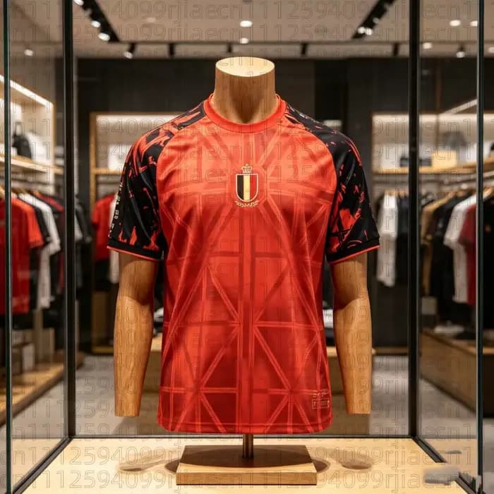 Maillot de l'équipe de Belgique 2026 WC King Kev # 7 Kevin De Bruyne Nouvelle Arrivée T-Shirt Imprimé 3D Football Adulte Unisexe Cyclisme Été