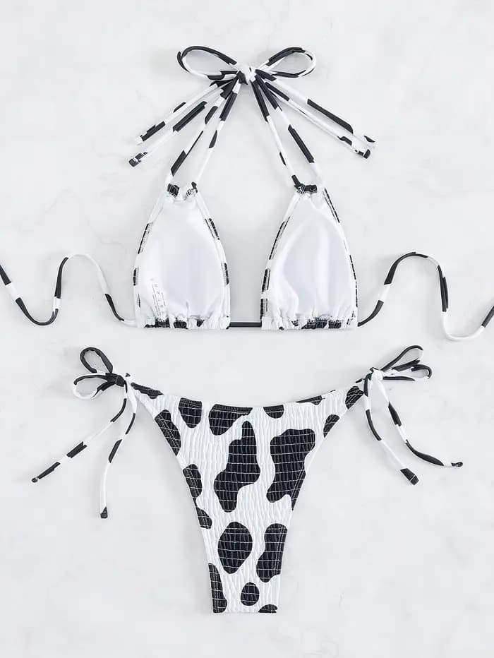 Vache imprimé Sexy Bikini été maillot de bain réglable maillots de bain femmes Bikinis ensemble pansement maillot de bain féminin maillots de bain livraison directe