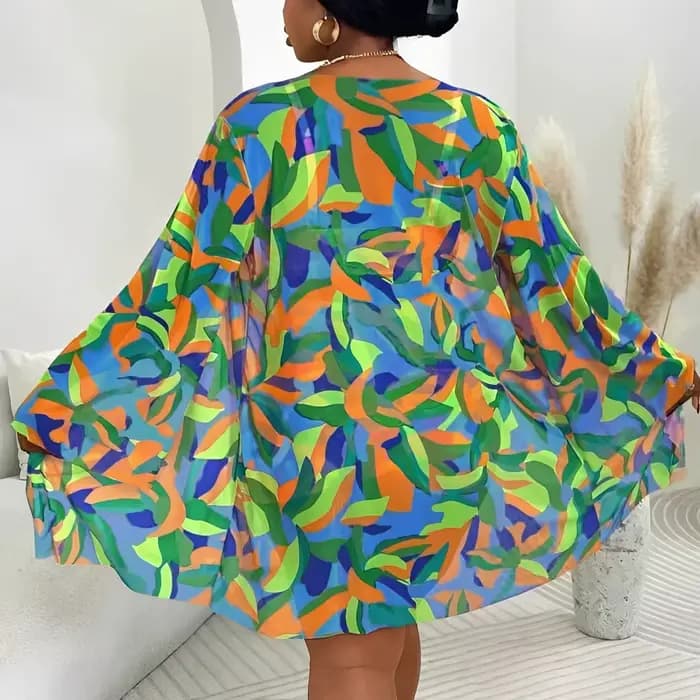 Maillot de bain grande taille 2026 pour femme, bikini taille haute et kimono, ensemble 3 pièces, pour la baignade, 4XL
