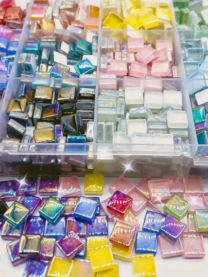 Carreaux de mosaïque en verre arc-en-ciel, 100 pièces, pour bricolage, artisanat et projets faits à la main, matériaux créatifs en cristal, pierre d'art