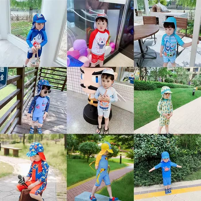 Maillot de bain à manches longues pour enfants, protection UV, bébé garçon, vêtements de piscine, plage, 2020