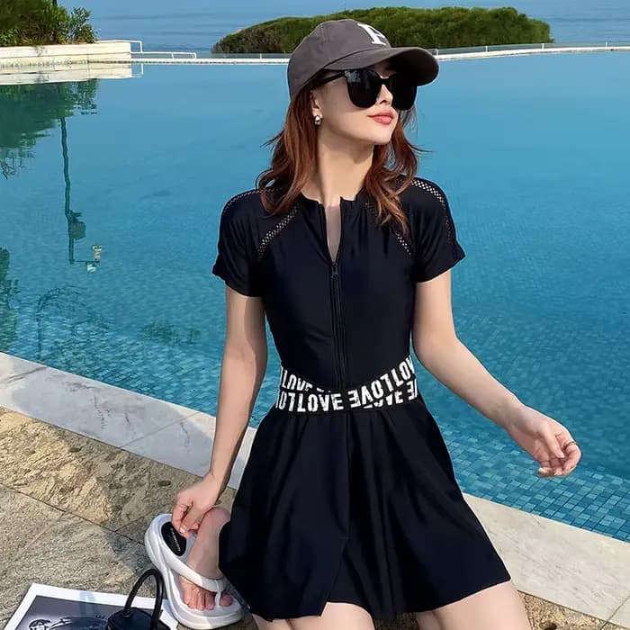 Maillot de bain deux pièces grande taille avec jupe pour femme