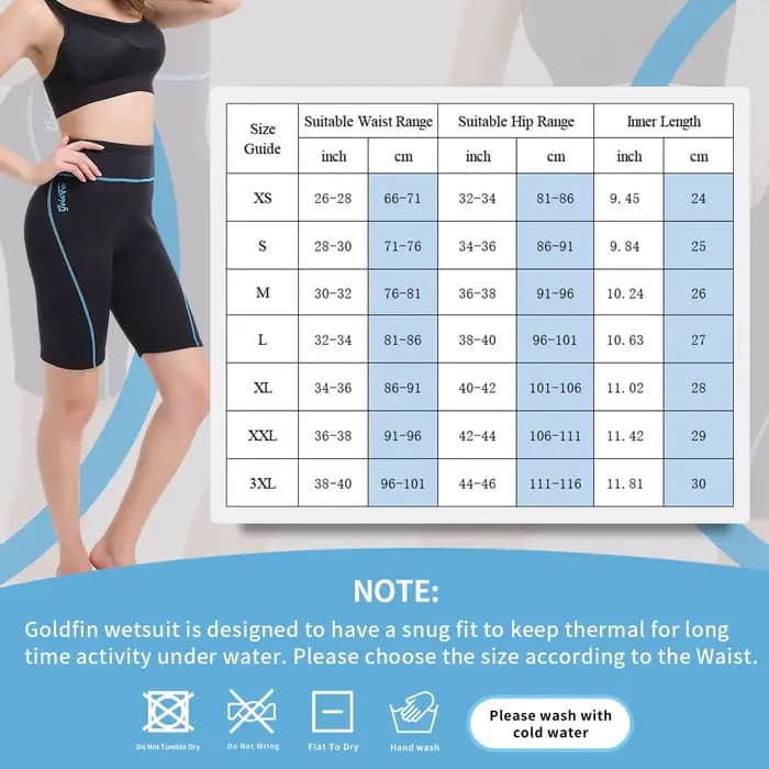 Short de plongée en néoprène pour femmes