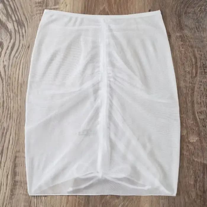 Nouvelle Jupe de Plage Translucide en Maille avec Cordon de Serrage
