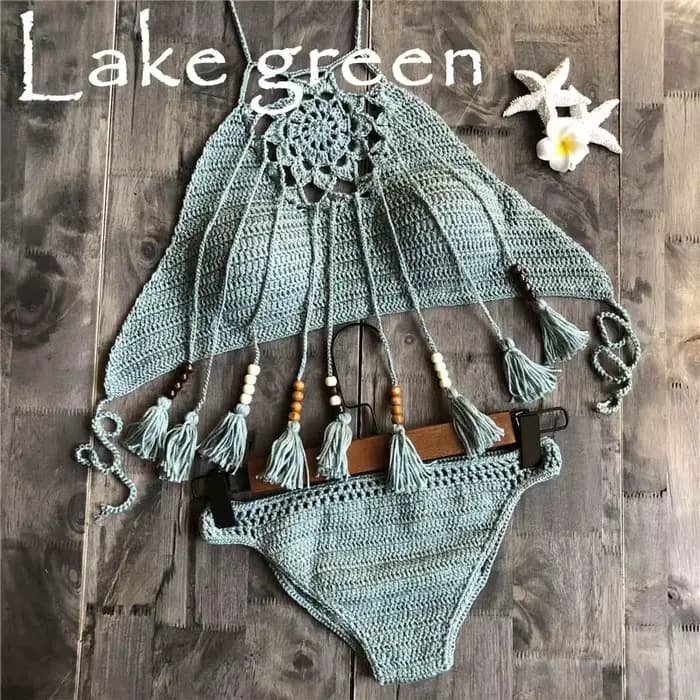 Women Knitted Swimwear Sexy Bikini 2pcs Swimsuit Female Push Up Brazilian Biquini Bathing Suit Thong Bather
