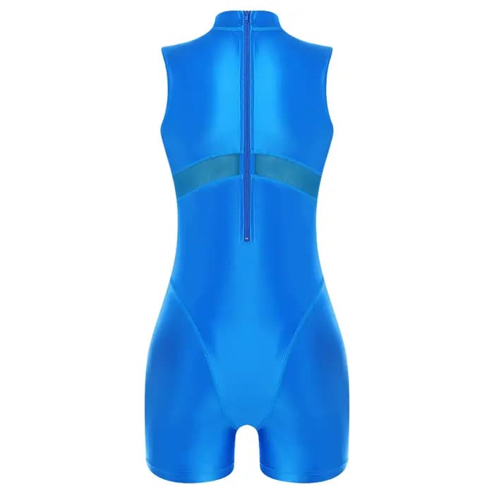 Maillot de bain une pièce transparent en résille pour femme