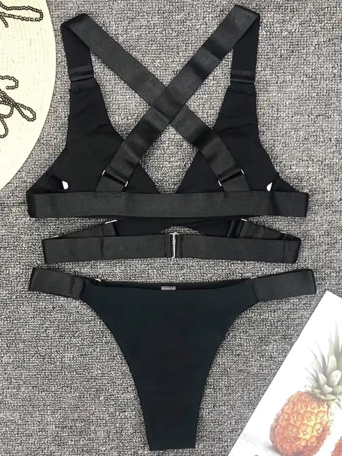 Sexy boucle réglable pansement Vevlet Bikini 2025 femmes maillot de bain femme Bikinis maillots