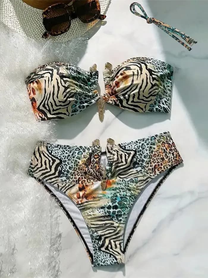 Maillot de bain sexy imprimé léopard