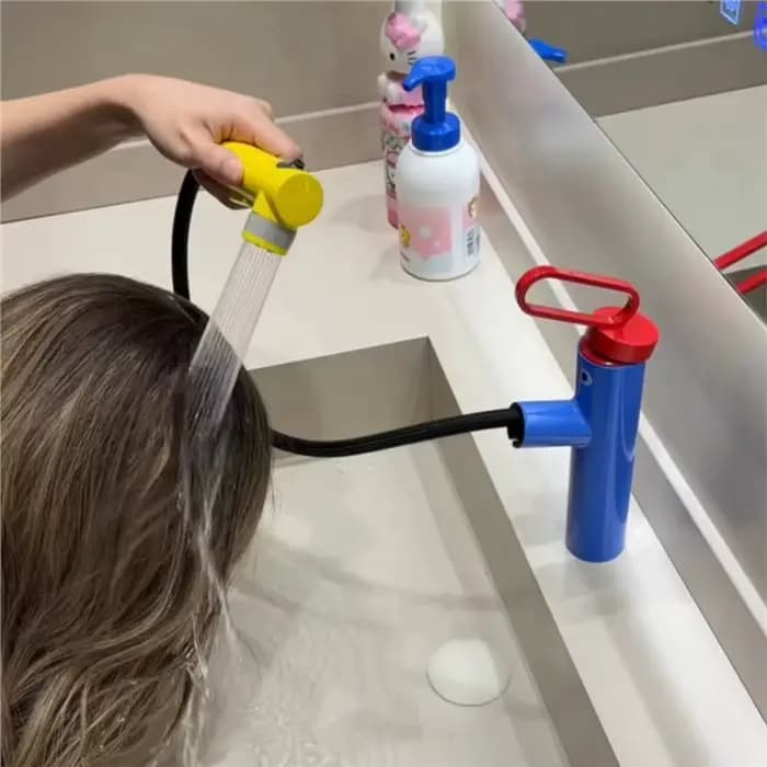 Robinet de lavabo rotatif BSEVB avec robinet de salle de bain coloré et douchette pour lavabo chaud et froid