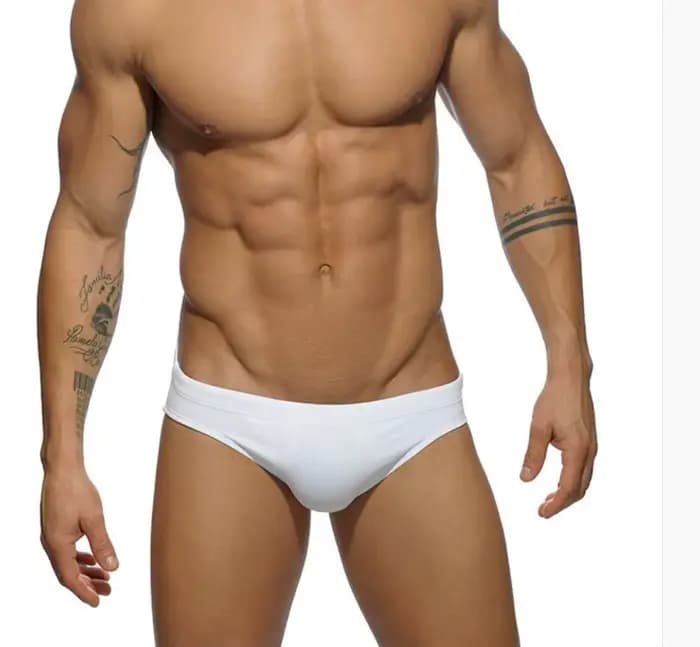 Maillot de bain blanc taille basse pour homme, sexy, serré, séchage rapide, super élastique