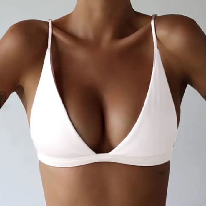 Soutien-gorge bikini sexy pour femmes, haut de maillot de bain bandage, dos nu, haut court de natation en fibre, été, plage imbibé
