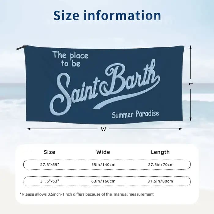 Serviette de plage Saint Barth en microfibre douce