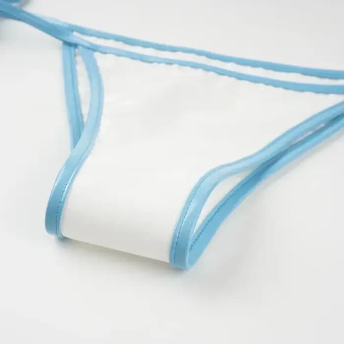 Anime japonais mignon fille Cosplay Costume en cuir Bikini ensemble Mini sous-vêtements dos nu pansement vêtements de nuit dessin animé maillot de bain tenues