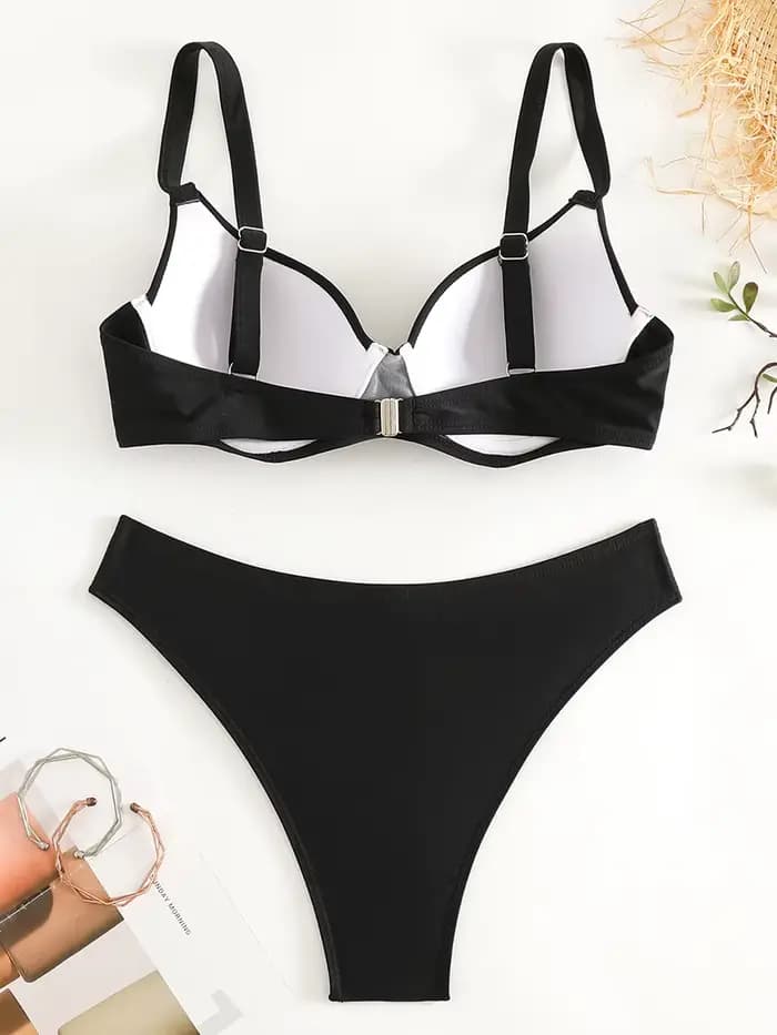 Soutien-gorge à armatures tasse Bikini brésilien femme maillot de bain femmes maillots de bain deux pièces Bikini ensemble Push Up baigneur maillot de bain bain dame