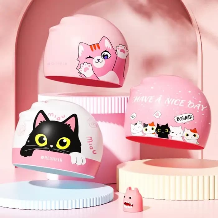 Bonnets de bain de dessin animé, imperméables, imprimés, mignons, pour enfants, garçons et filles, Protection des oreilles, accessoires de piscine