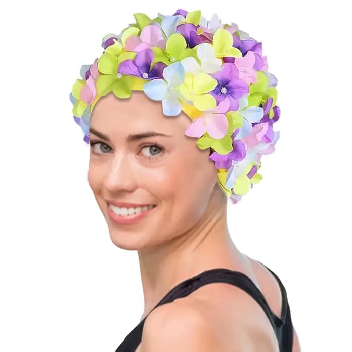 Bonnet de bain 3D à fleurs