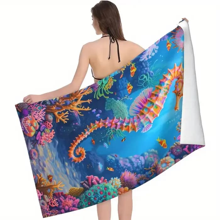 Serviette de plage sous-marine